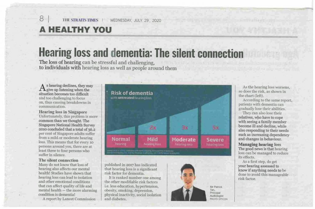 the straits times hearing loss and dementia amazing hearing